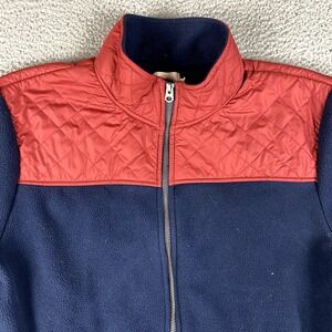 Brooks Brothers Jacket Mens Large Navy Red Fleece Windbreaker Full Zip Quilted